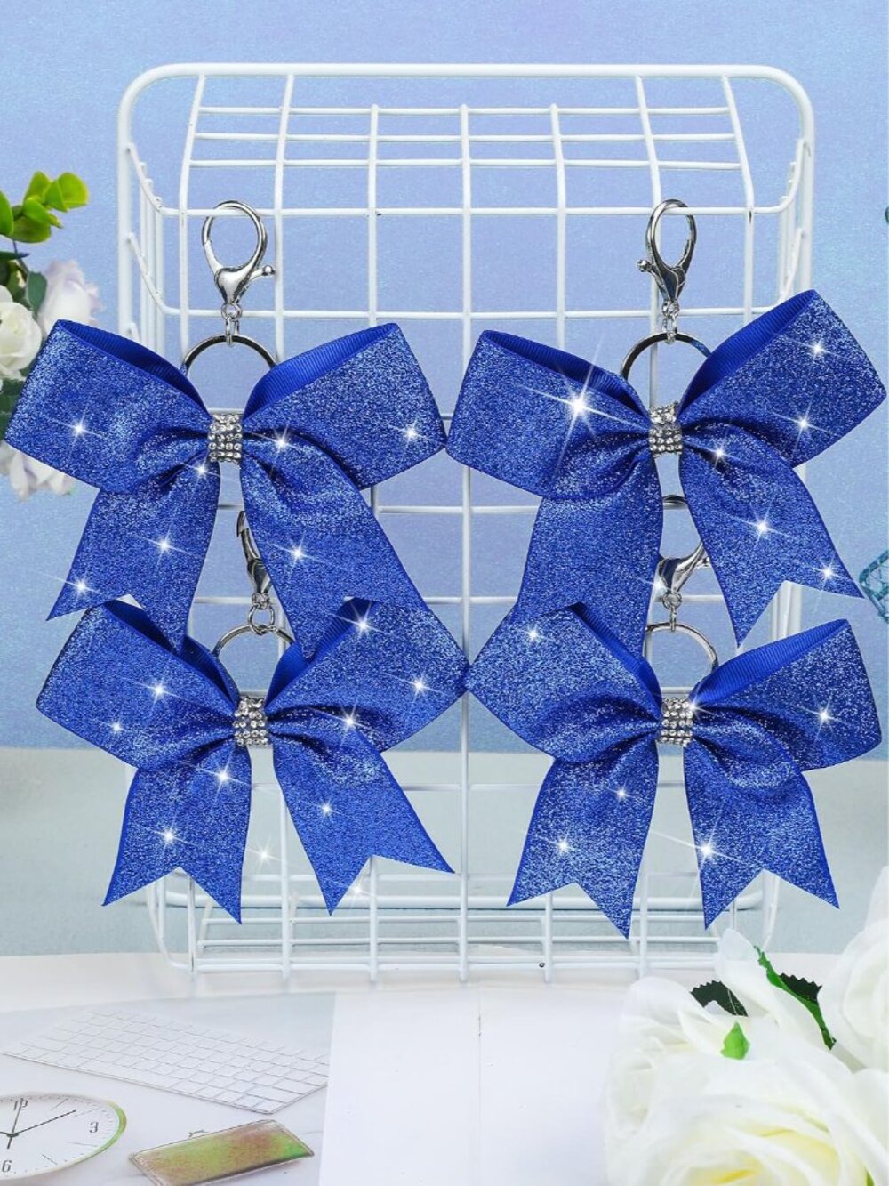 Cheer Bow Keychain Bulk Rhinestone - Picture 4 of 6
